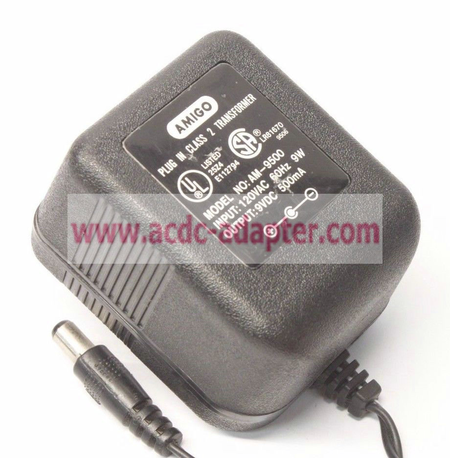Genuine 9V 500mA Amigo AM-9500 AC DC Power Supply Adapter Charger Genuine 9V 500mA Amigo AM-9500 AC DC Power Supply Adapter Charger